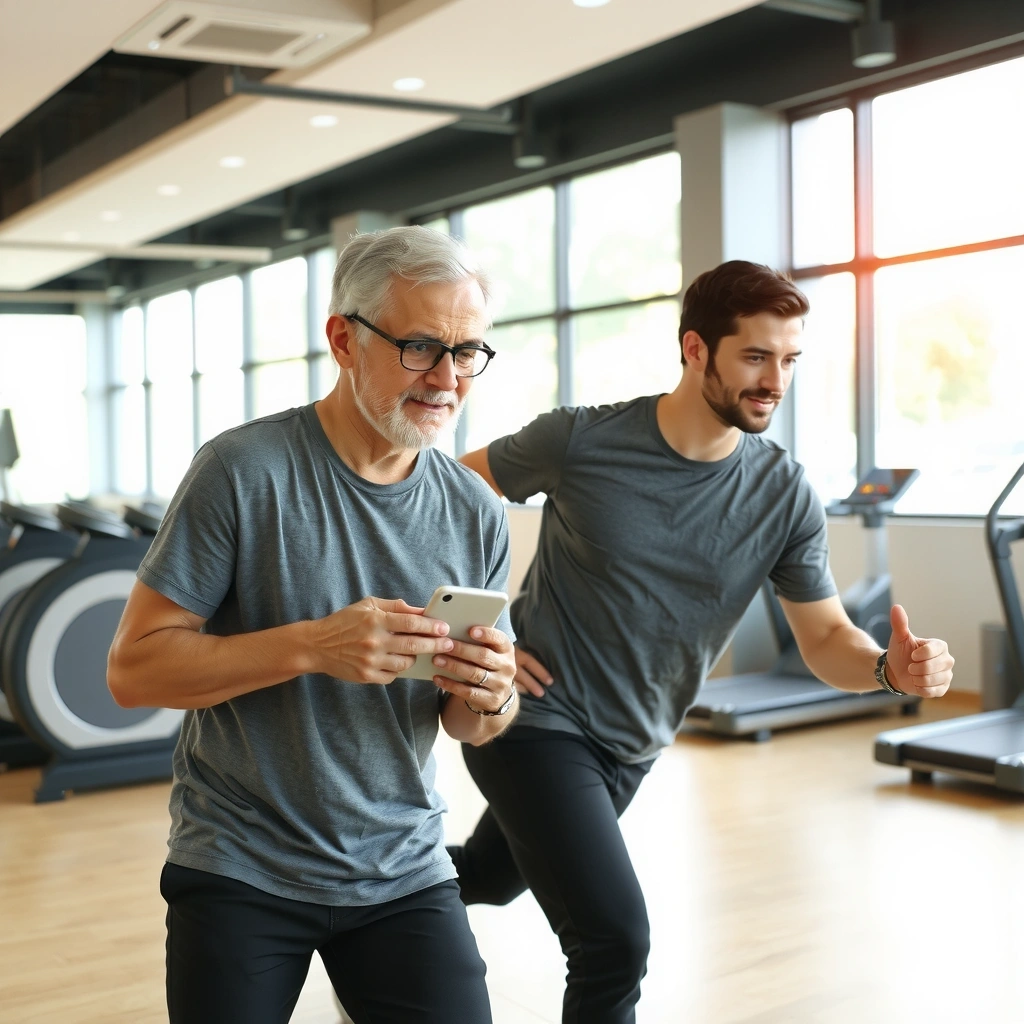 Hommes matures actifs pratiquant la nutrition spécialisée