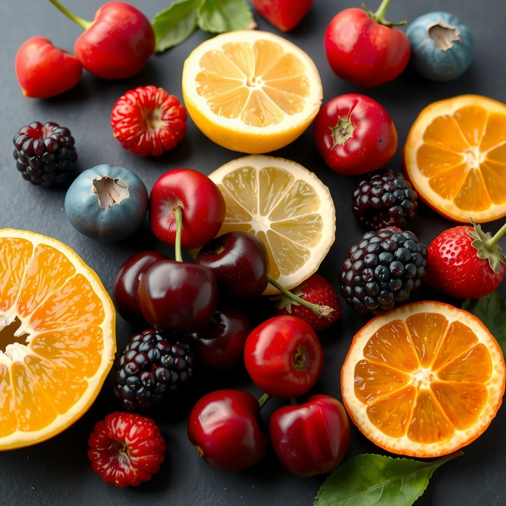 Fruits colorés riches en antioxydants